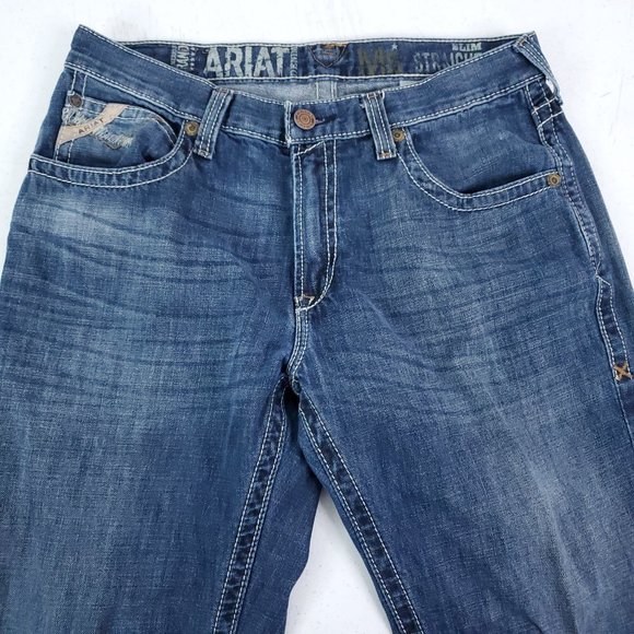 Ariat M5 Slim Straight Denim Jeans Men's 33/34 - Picture 2 of 8